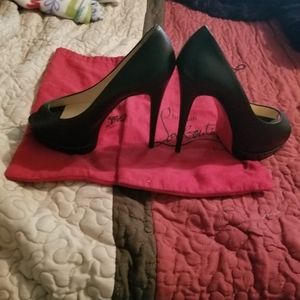 Christian Louboutin Blk Open Toe Heels